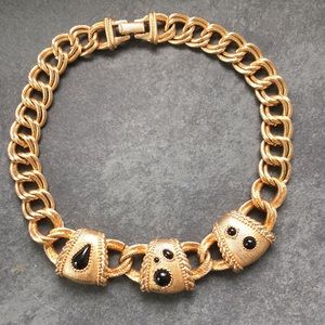 Gold Plated Vintage SAL Swarovski Necklace 16"